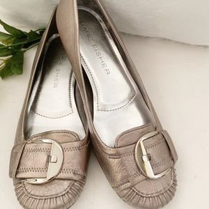 Marc Fisher metallic leather flats.